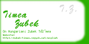 timea zubek business card